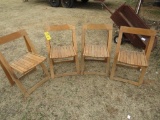 Old Vintage Foldable Wooden Chairs