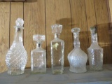 Old Vintage Antique Crystal Decanters with Stoppers