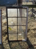Vintage Old Antique 8 Pane Window with Wood Casing