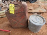 Antique old Vintage Jerry Can and Fishing Minnow bucket