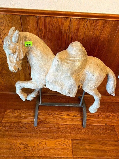 Trotting Horse on Metal Stand