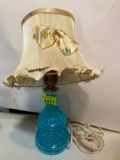 Fenton Glass Lamp, Shade (poor), Elec. (not original)
