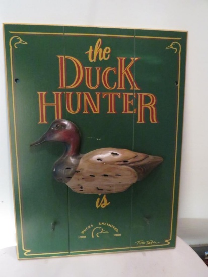 Tom Taber The Duck Hunter Rare Sign.