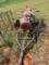 Propane tank on trailer with 40% propane and has filler hose attached