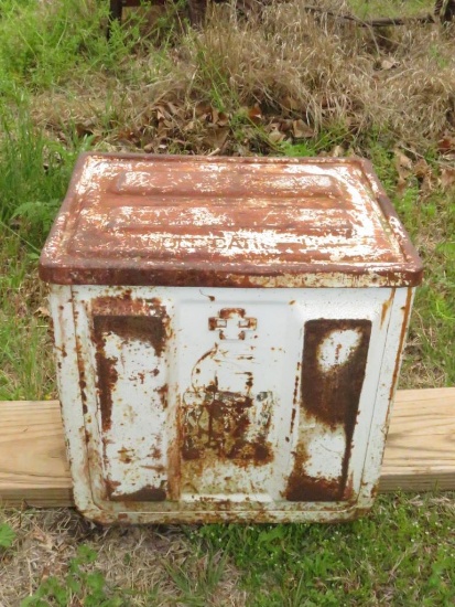 White vintage Ammunition metal Storage Container