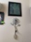 2 Picture frames and wall flower