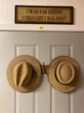 Wall decor, two hats