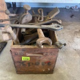 Antique tools And Antique box around 12 gauge two and five eights inch expert what says on the box