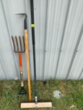 Shop broom garden tool fork shovel