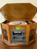 Vintage CD recorder with stereo and record player