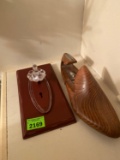 Antique door knob wooden shoe