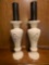 White Ceramic Candle Holders with Candles