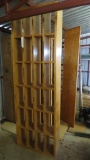 Oak mail slot cabinet.