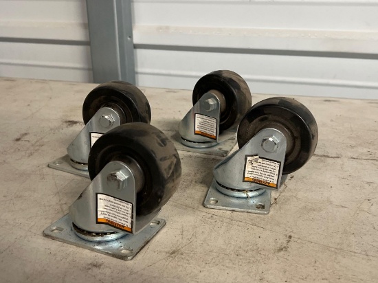 3 in Hard Rubber Swivel Casters