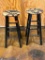 Floral Upholstered Bar Stools