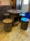 Barrel Game Table with 4-Stools