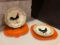 Ceramic Rooster Plates & Orange Melamine Plates
