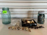 Glass Jars with Buttons, Baubles & Door Pulls
