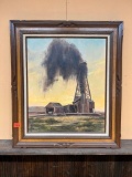Framed Oil Derrick Oil Painting
