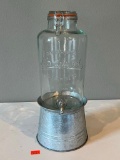 Glass Beverage Dispenser with Metal Stand