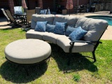 Woodard Cushion Crescent Patio Sofa & Ottoman