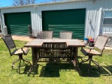 Outdoor Metal & Granite Bar with 4-Bar Stools