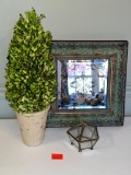 Boxwood Topiary, Mirror & Trinket Box