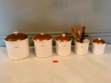 Copper & Ceramic Canister Set