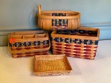 American Flag Baskets & Utensil Caddy