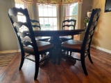 Wood Round Table & 4-Chairs