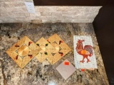 Trivets & Rooster Kitchen Towel