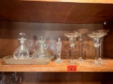 Glass Candle Holders, Cruets & Salt Shaker