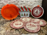 Christmas Plates & Pumpkin Platter