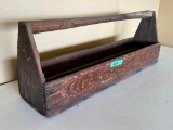 Vintage Rustic Wood Tool Tote