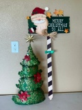 Merry Christmas to All Sign & Metal Christmas Tree Decor