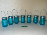 Blue Glass Jar Lanterns