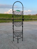 Metal Basket Stand with Floral Detail