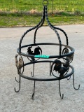 Metal Rooster Hanging Pot Rack