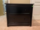 Black Wood Lateral File Cabinet