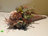 Artificial Floral Arrangement in Wicker Cone