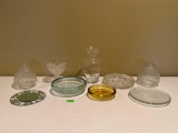 Candle Plates, Light Globes, Vase & Ash Trays