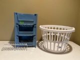 Storage Bins, Laundry Basket & Hooks