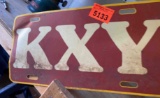 KXY radio license plate