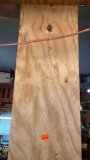1 x 6 8 foot long and a piece of plywood half inch by 8 foot long his proximately foot and a half