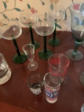 Barware: Variety of Stemmed Glasses, Whiskey Glasses and Shot Glasses