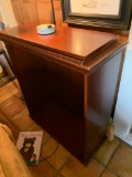 mahogany color double drawer filing cabinet on top 2 pieces