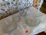 XL Clear Glass Pitchers, decorative clear Serving Bowls