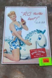 Metal sign of Lucille Ball advertising Coca-Cola