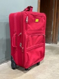 Red Carry-On Roller Suitcase