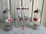 Coca Cola Drinking Glasses & Straw Dispensers